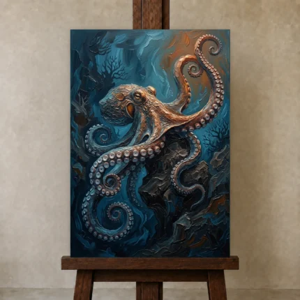 Premium Wall Art Dikey Html Edition – UNDERWATER2806086 displayed on a studio easel