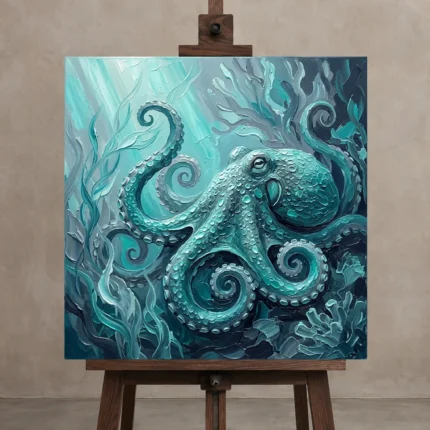 Premium Wall Art Kare Html Edition – UNDERWATER2806089 displayed on a studio easel