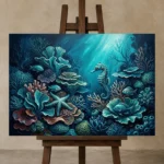 Premium Wall Art Yatay Html Edition – UNDERWATER2806093 displayed on a studio easel