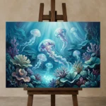 Premium Wall Art Yatay Html Edition – UNDERWATER2806101 displayed on a studio easel