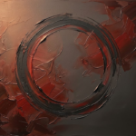 Merlot black ink circle wall art featuring an imperfect circular brush form with wabi sabi textures for elegant interiors