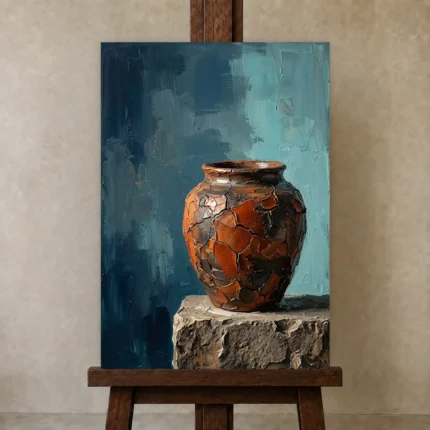 Premium Wall Art Dikey Html Edition – WABISABI2806033 displayed on a studio easel