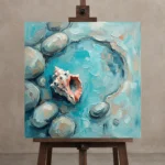 Premium Wall Art Kare Html Edition – WABISABI2806034 displayed on a studio easel