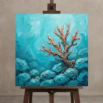 Premium Wall Art Kare Html Edition – WABISABI2806036 displayed on a studio easel