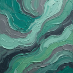 Jade and olive green organic abstract art featuring flowing mineral wave forms with layered textures for elegant interiors