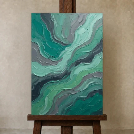 Premium Wall Art Dikey Html Edition – WABISABI2806040 displayed on a studio easel