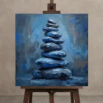 Premium Wall Art Kare Html Edition – WABISABI2806062 displayed on a studio easel