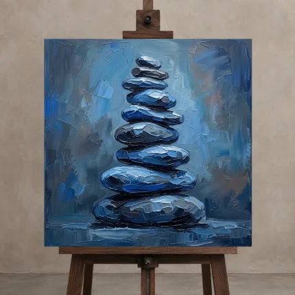 Premium Wall Art Kare Html Edition – WABISABI2806062 displayed on a studio easel