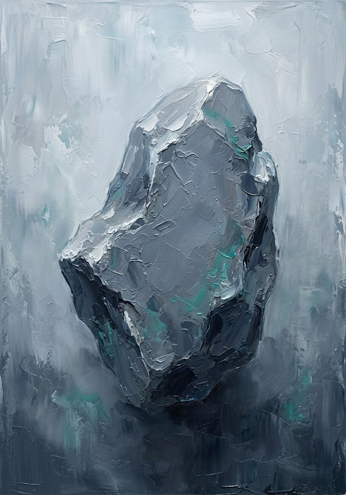 Coastal Imperfection Wabi Sabi Abstract Art Slate & Teal Art Print