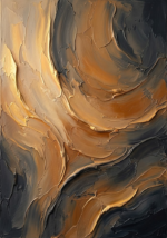 Amber Noir limewash plaster abstract art print featuring flowing handcrafted plaster textures with warm golden mineral tones for elegant interiors