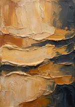 Amber Noir limewash plaster abstract art print featuring layered plaster ridges and warm golden mineral textures for elegant interiors