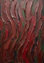 Wine & Forest textured wabi sabi art print featuring layered weathered plaster ridges with burgundy and forest green accents for elegant interiors