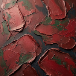 Wine & Forest textured wabi sabi art print featuring asymmetrical weathered plaster textures with rich wine and forest green tones for elegant interiors