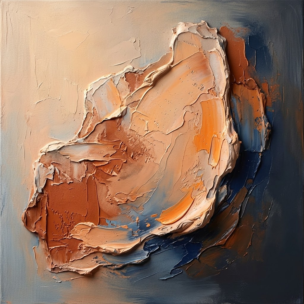 Desert Contour Wabi Sabi Canvas Art Burnt Orange & Navy Art Print