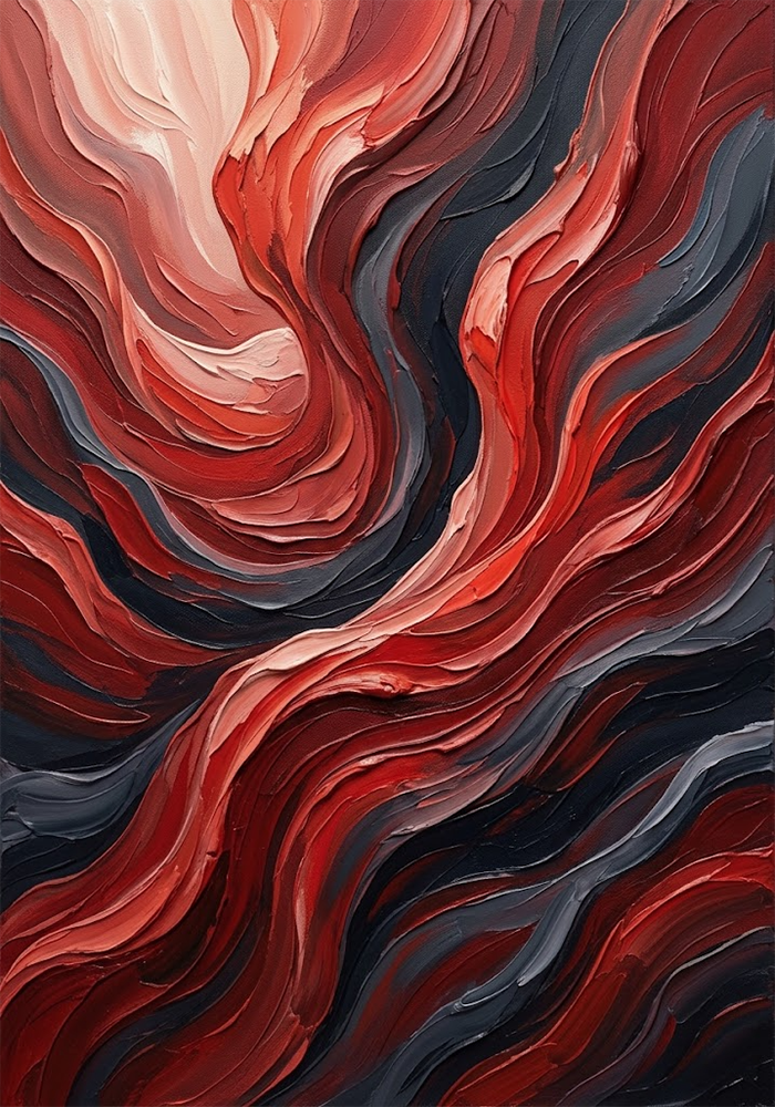 Crimson Depths Earth Tone Abstract Art Crimson Noir Art Print