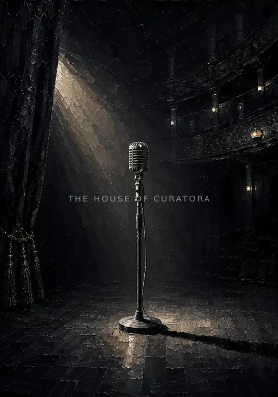 Noir Sentinel Lone Microphone Black Home Theater Wall Art