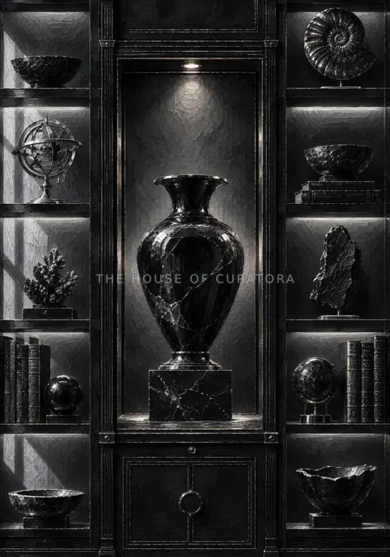 Obsidian Sentinel Obsidian Vessel Black Home Office Wall Art