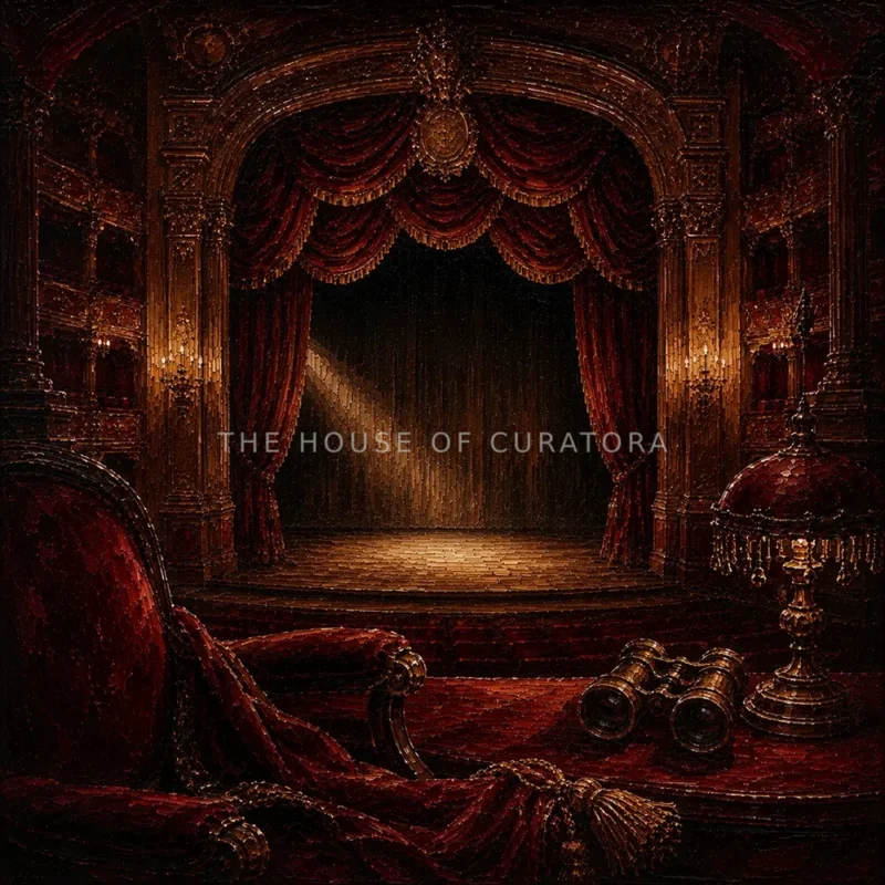 Velvet Cabinet Solitary Proscenium Red Home Theater Wall Art