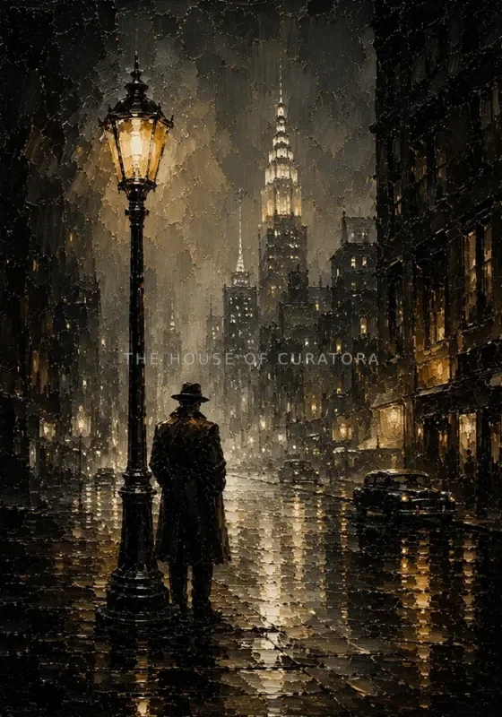 Golden Rain Noir Movie Wall Art Canvas Print