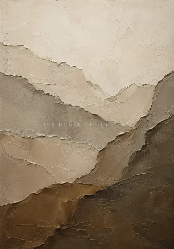 Layered Earth Textured Abstract Wall Art Canvas Print