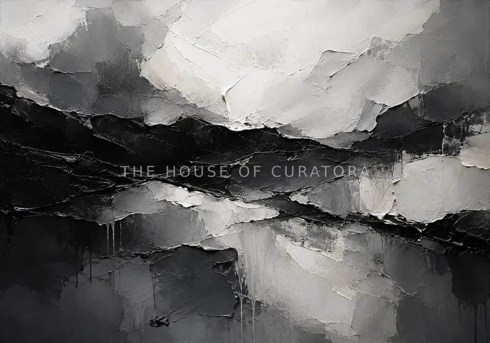 Layered Planes Monochrome Wall Art Canvas Print