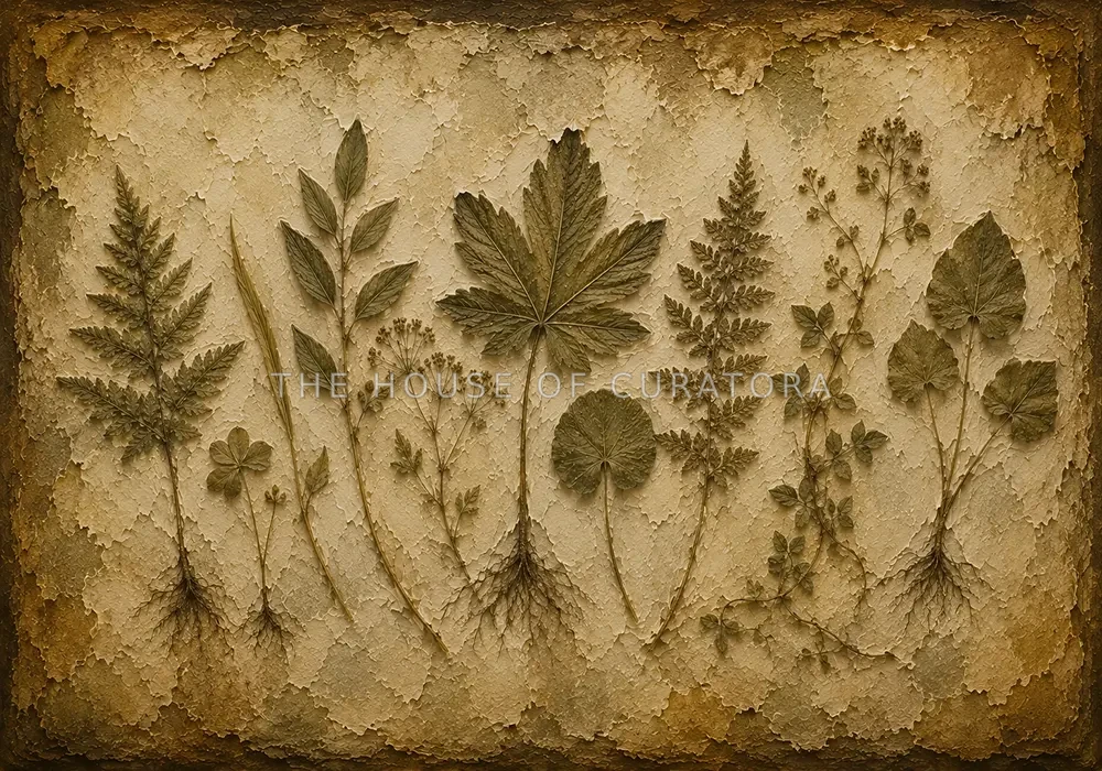 Rooted Meadow Herbs Herbarium Wall Art Canvas Print