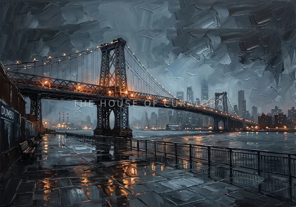 DUMBO Bridge New York Cityscape Wall Art Canvas Print