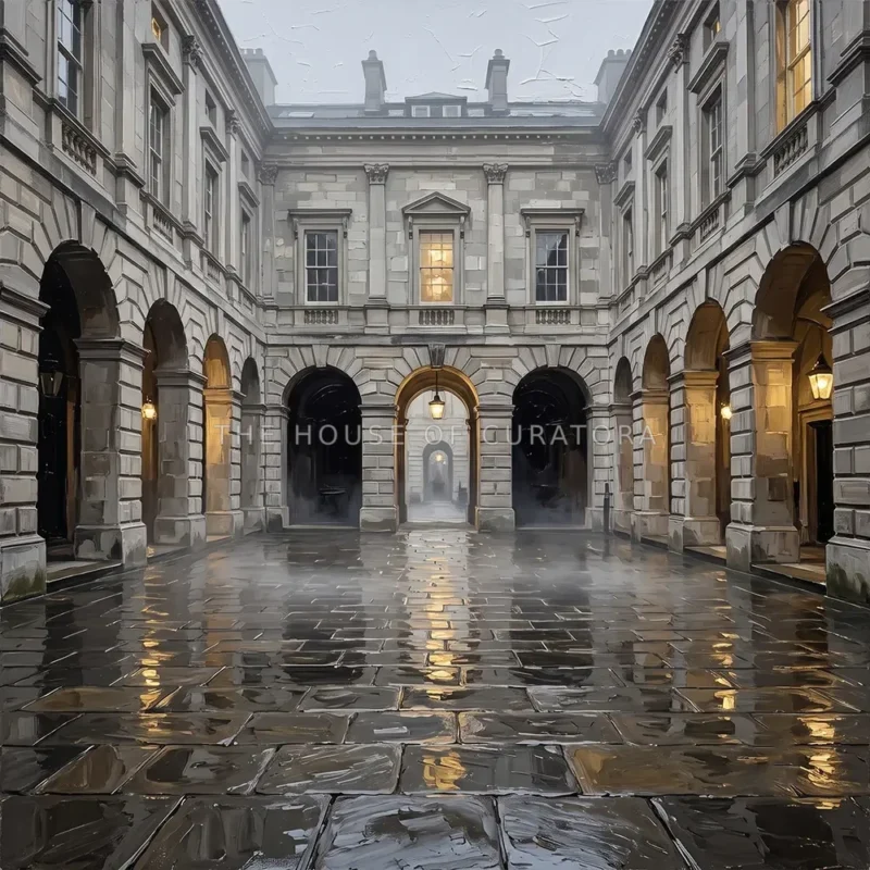 Historic Courtyard London Cityscape Wall Art Canvas Print