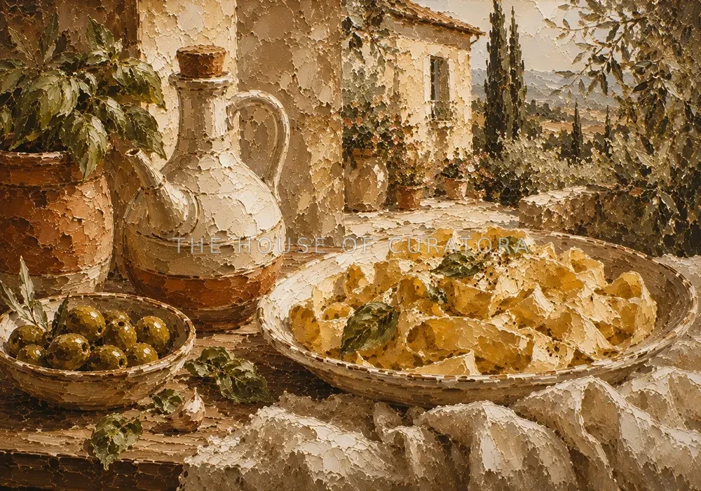 Tuscan Terrace Pasta Italian Dining Wall Art Canvas Print