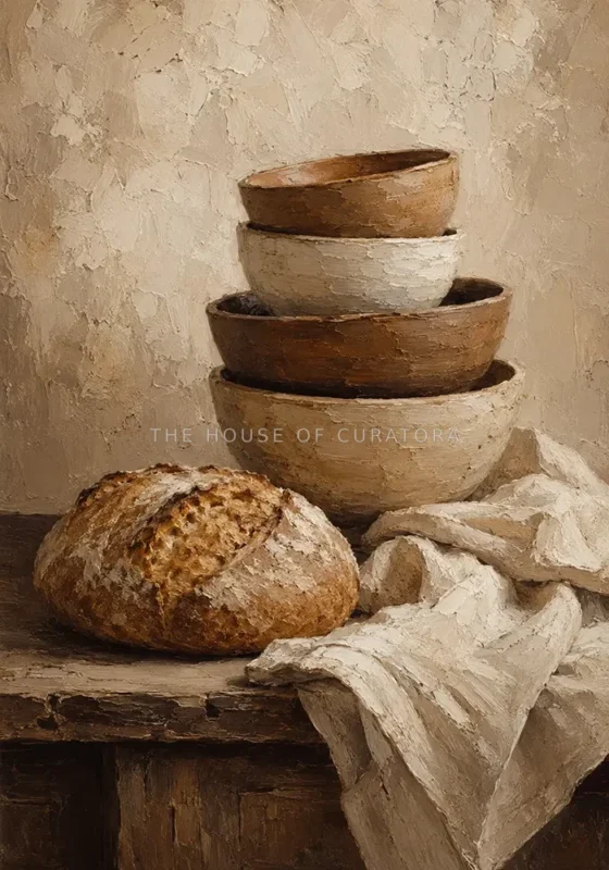 Cream & Clay Rustic Kitchen Still Life Wall Art Canvas Print
