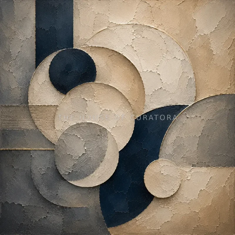 Refined Circular Abstract Office Wall Art Canvas Print