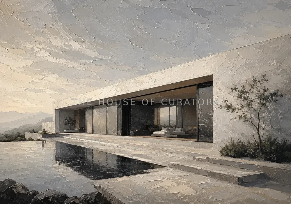 Mountain Villa Modern Architecture Wall Art Canvas Print
