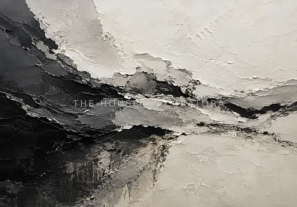 Mineral Formations Monochrome Wall Art Canvas Print