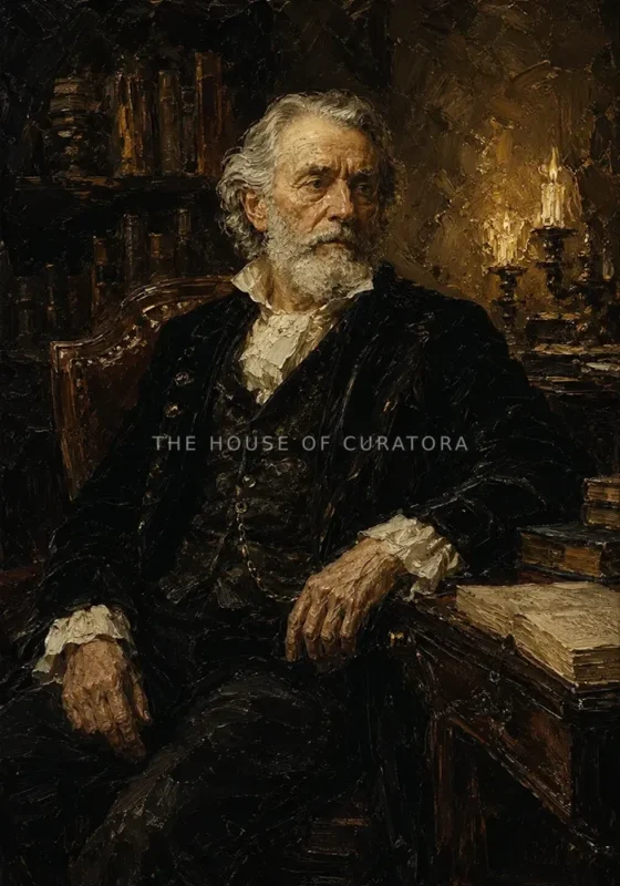 Candlelit Scholar Classical Portrait Wall Art Canvas Print