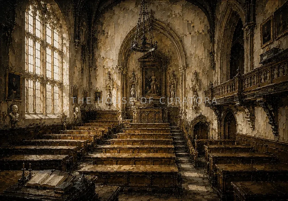 Old University Lecture Hall Dark Academia Wall Art Canvas Print