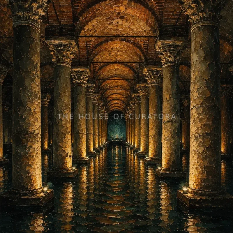 Basilica Cistern square architectural Istanbul wall art