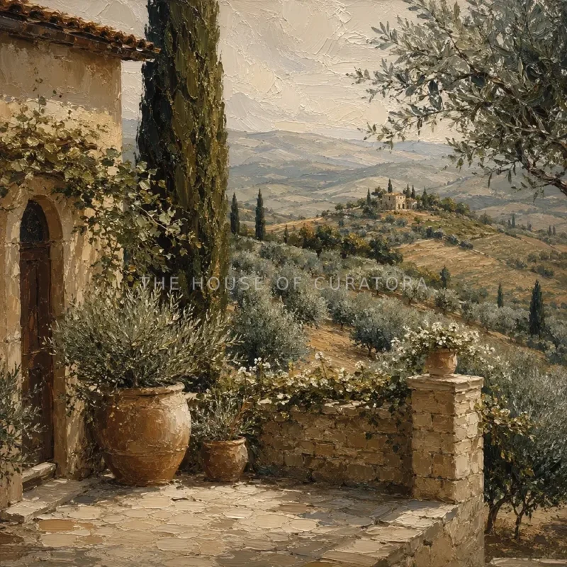 Mediterranean Tuscan Landscape Wall Art Canvas Print