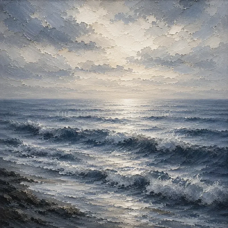 Serene Blue Horizon Sea Wall Art Canvas Print