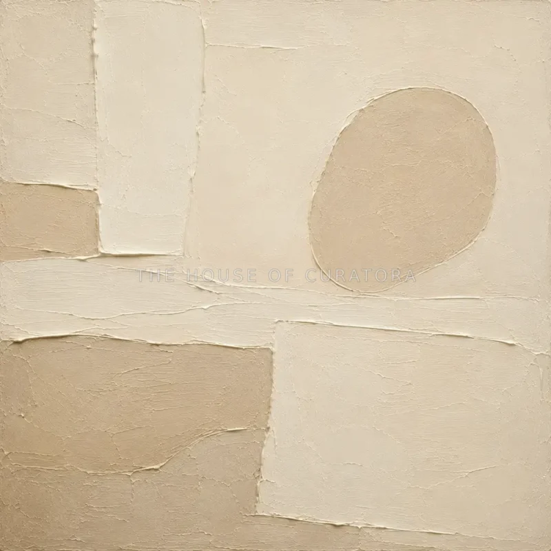 Rounded Beige Form Minimalist Wall Art Canvas Print
