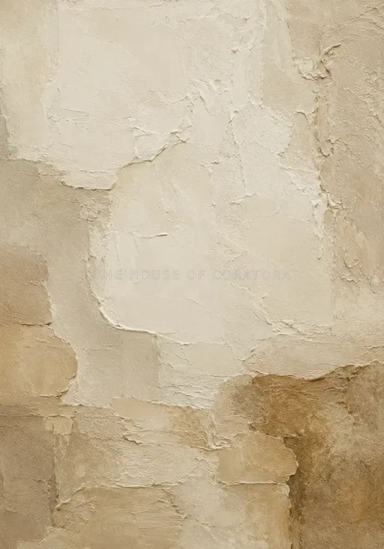 Ivory Textured Plaster Wabi Sabi Wall Art Canvas Print