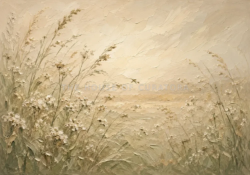 Meadow Wildflowers Botanical Bedroom Wall Art Canvas Print