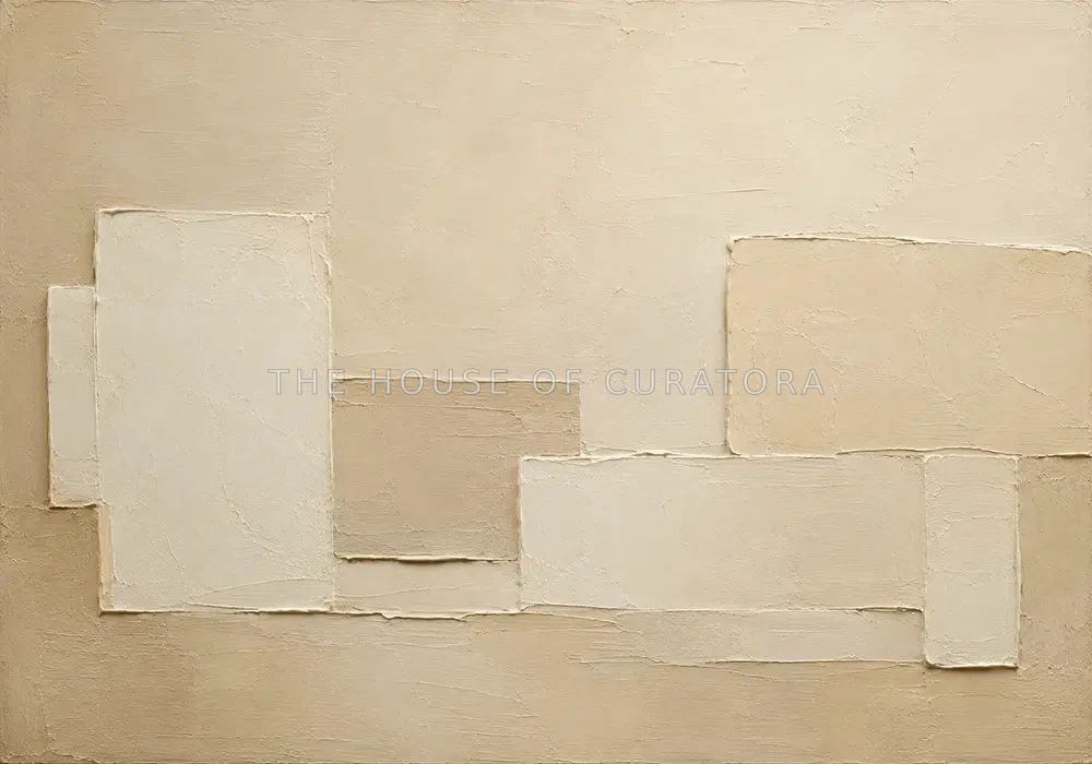 Warm Neutral Rectangles Minimalist Wall Art Canvas Print