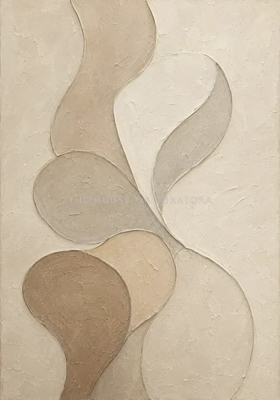 Ivory Organic Shape Wall Art Canvas Print